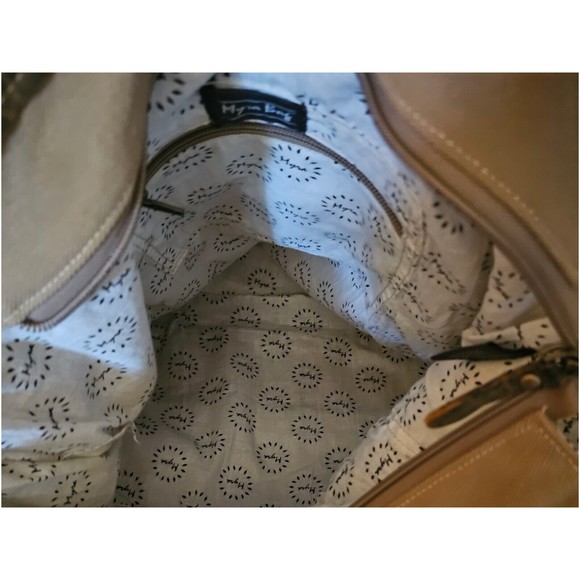 MYRA BAG Purse Canvas Leather YELLOW PATCHY Native Design Canvas Tote Bag - Picture 4 of 6